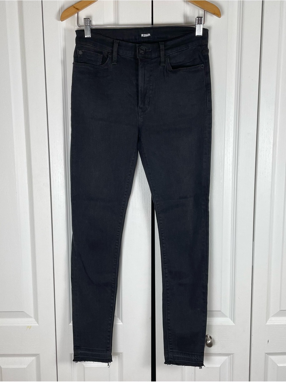 HUDSON Barbara Super Skinny Jeans Women’s 27 Black Stretch 5-Pocket Ankle Casual